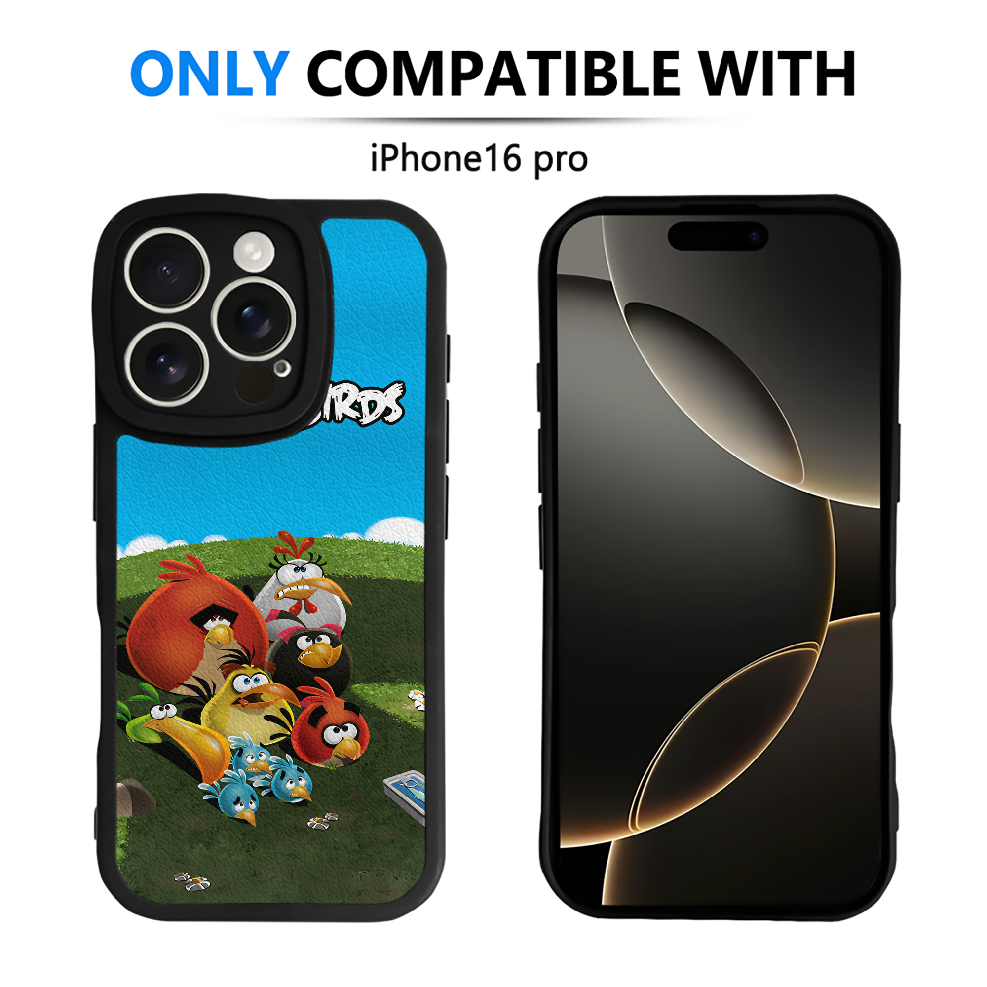 （画像用） Angry Birds アングリーバード 【iPhone 16シリーズ対応】シリコンスマホケース（レザー調） 材質：シリコン